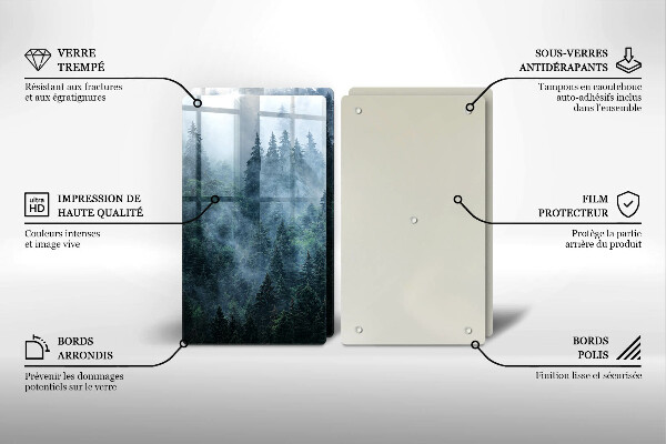 Kitchen worktop protector Forest of trees and fog