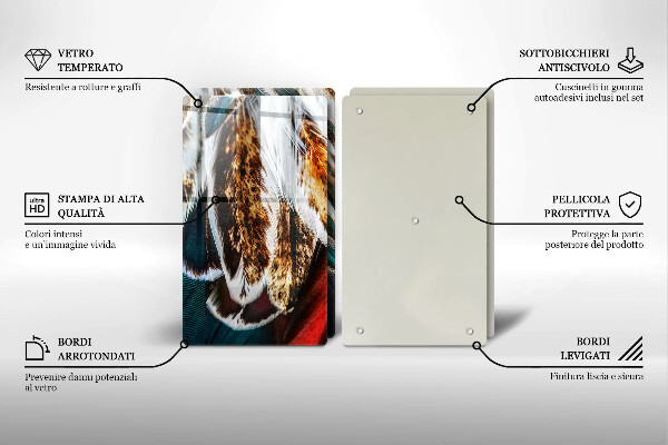 Kitchen worktop saver Boho bird feathers