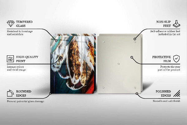 Kitchen worktop saver Boho bird feathers