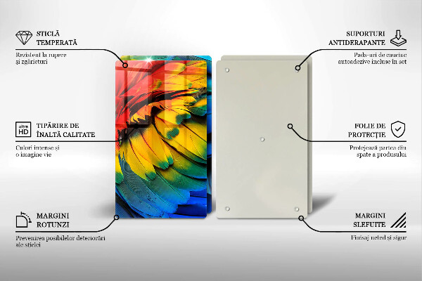 Kitchen worktop protector Colorful parrots