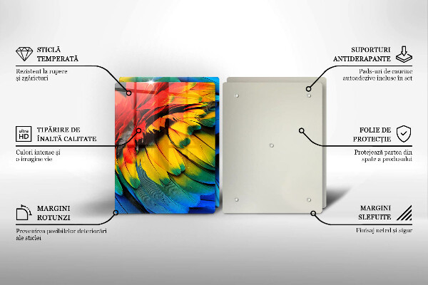 Kitchen worktop protector Colorful parrots