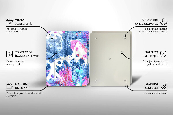 Kitchen worktop protector Illustration of boho feathers