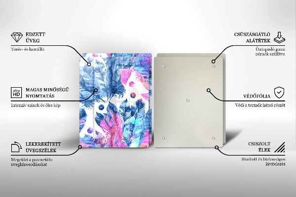 Kitchen worktop protector Illustration of boho feathers