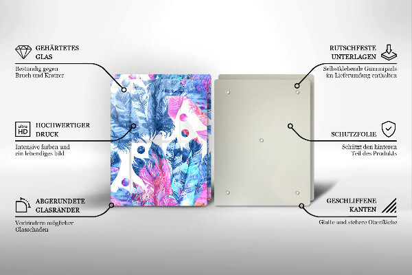 Kitchen worktop protector Illustration of boho feathers