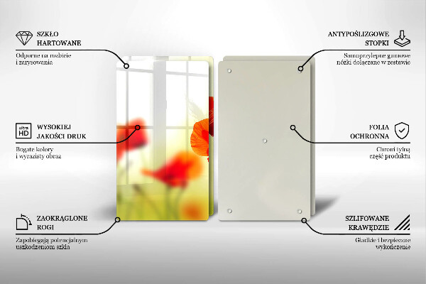 Kitchen worktop saver Red flowers