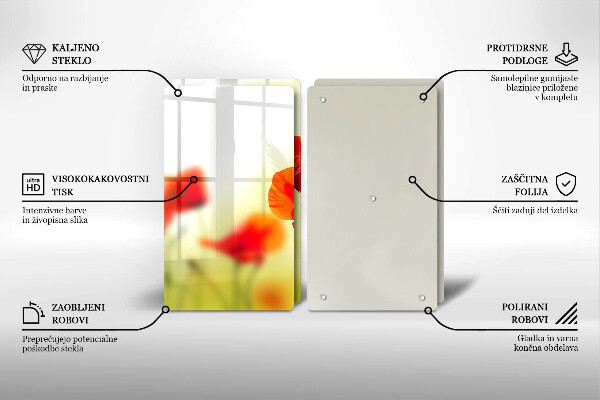 Kitchen worktop saver Red flowers