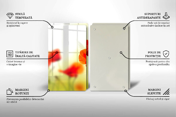 Kitchen worktop saver Red flowers