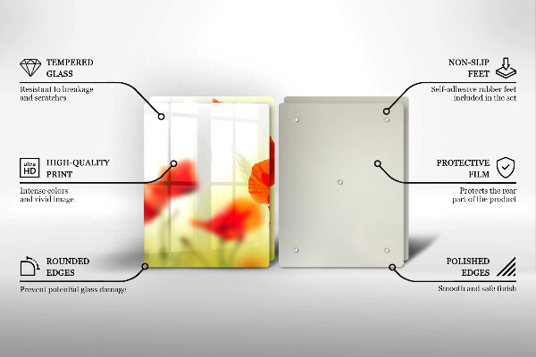 Kitchen worktop saver Red flowers