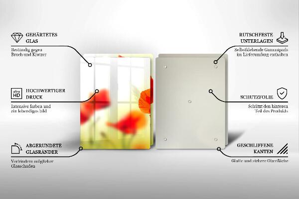 Kitchen worktop saver Red flowers