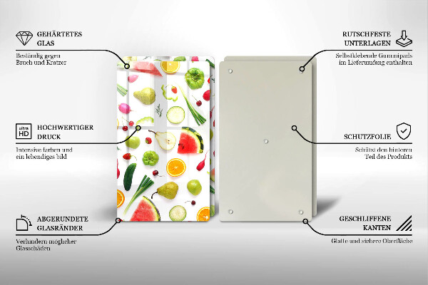 Kitchen worktop saver Fruit and vegetables pattern