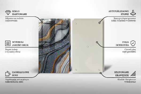 Kitchen worktop protector Rock with gold