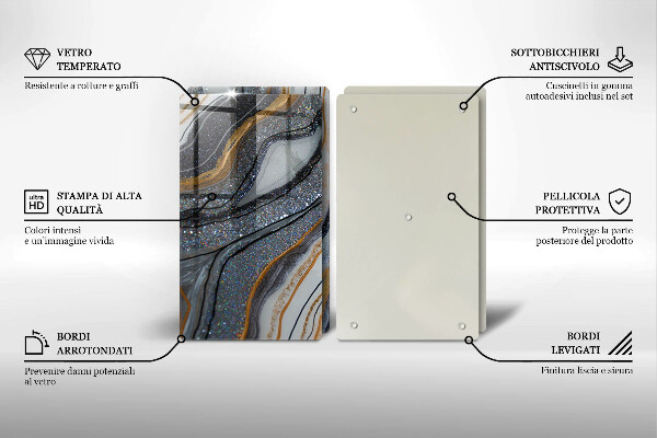 Kitchen worktop protector Rock with gold