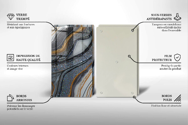 Kitchen worktop protector Rock with gold