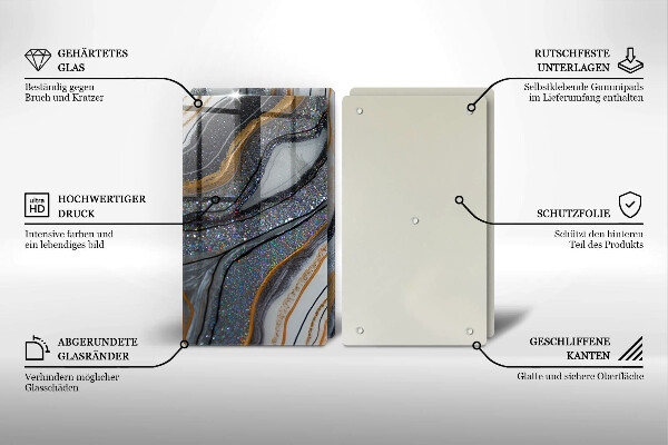 Kitchen worktop protector Rock with gold