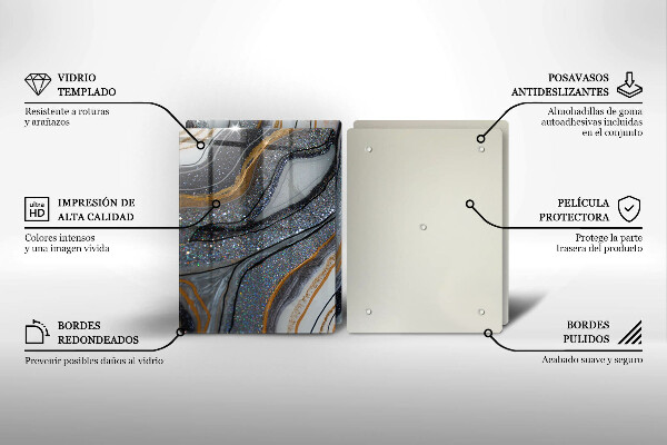 Kitchen worktop protector Rock with gold