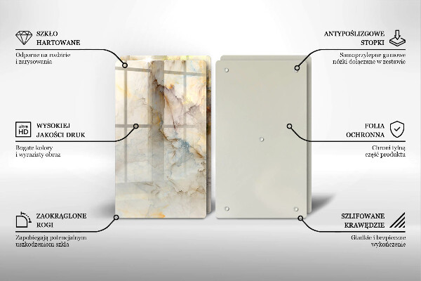 Worktop protector Marble texture with gold