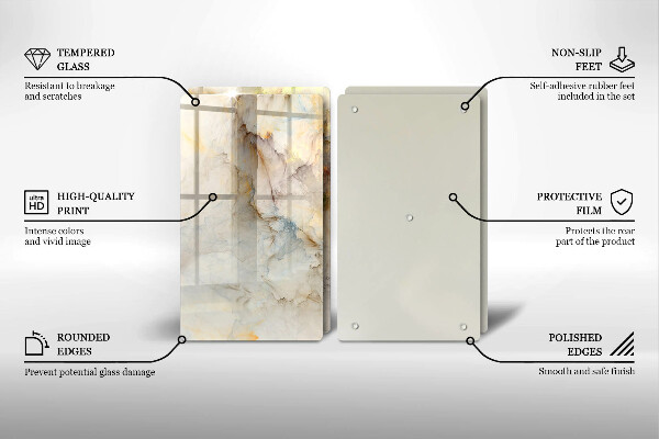 Worktop protector Marble texture with gold