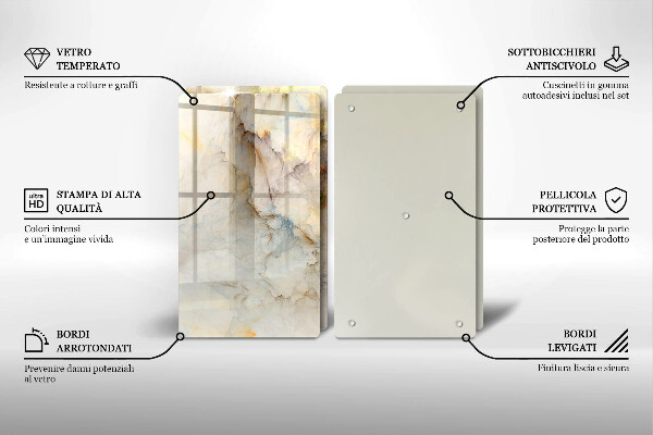 Worktop protector Marble texture with gold