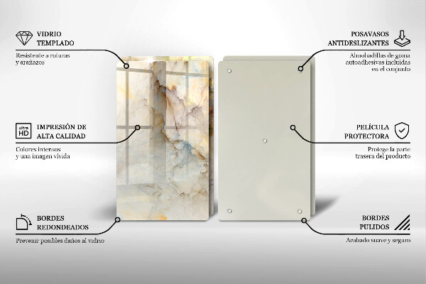 Worktop protector Marble texture with gold