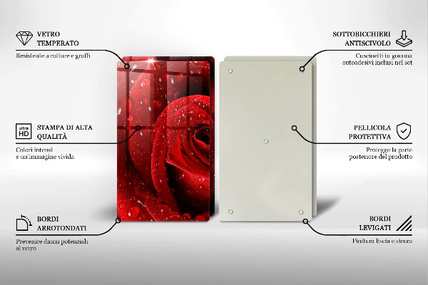 Kitchen worktop saver Rose flower petals