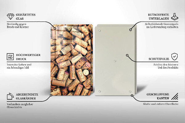 Kitchen worktop saver Wine corks pattern