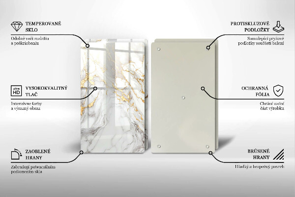 Worktop protector Light marble with gold