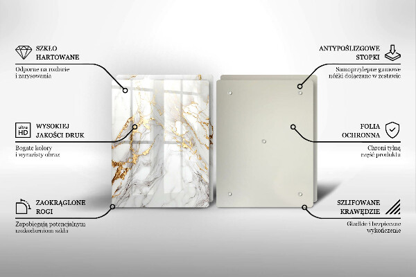 Worktop protector Light marble with gold