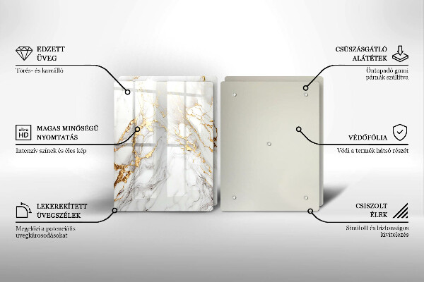 Worktop protector Light marble with gold