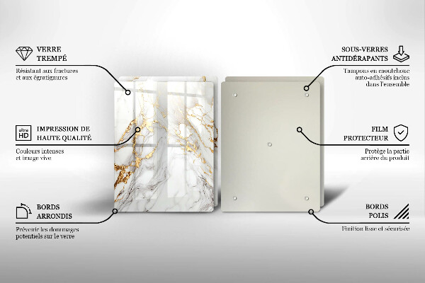 Worktop protector Light marble with gold