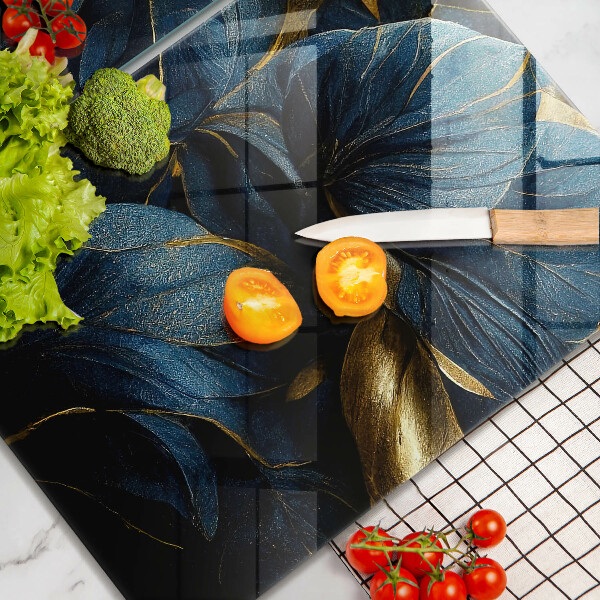 Kitchen worktop protector Decorative leaves with gold