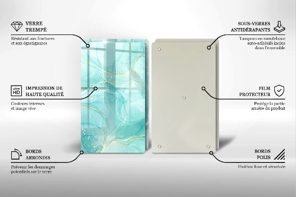 Kitchen worktop protector Blue-gold abstraction