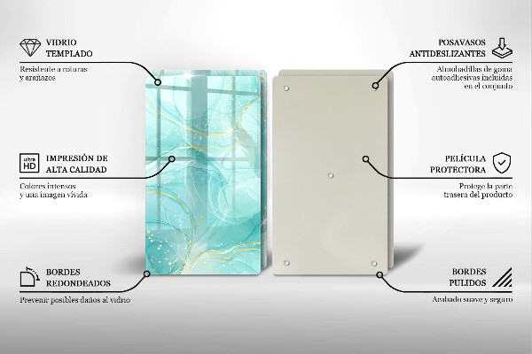 Kitchen worktop protector Blue-gold abstraction