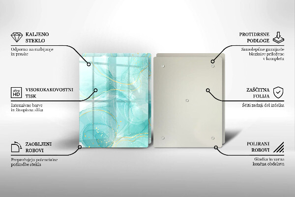 Kitchen worktop protector Blue-gold abstraction