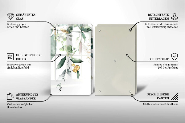 Kitchen worktop protector Watercolor leaves