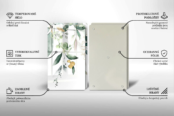 Kitchen worktop protector Watercolor leaves