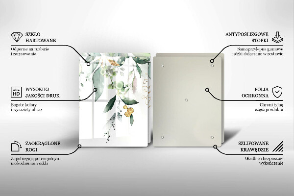 Kitchen worktop protector Watercolor leaves