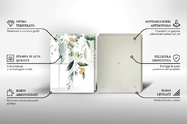 Kitchen worktop protector Watercolor leaves