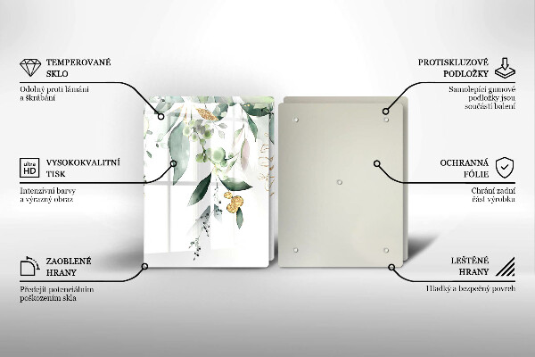 Kitchen worktop protector Watercolor leaves