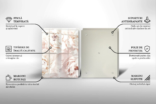 Kitchen worktop protector Pastel peonies