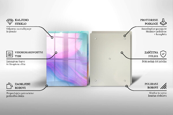 Kitchen worktop protector Pastel feathers