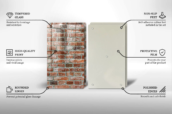 Kitchen worktop protector Old bricks wall