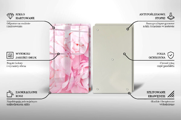 Kitchen worktop saver Delicate peonies