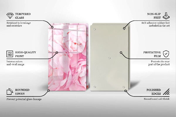 Kitchen worktop saver Delicate peonies