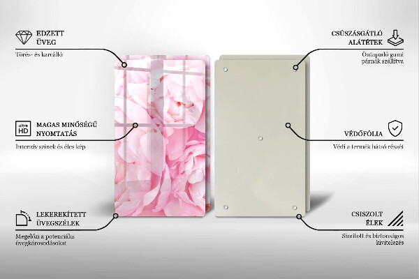 Kitchen worktop saver Delicate peonies