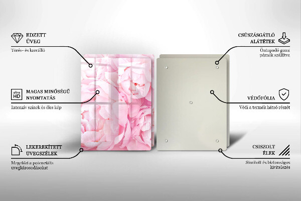 Kitchen worktop saver Delicate peonies