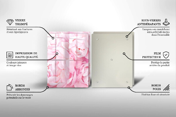 Kitchen worktop saver Delicate peonies