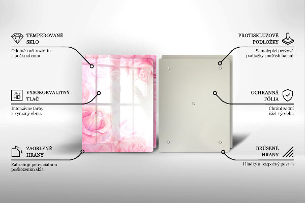 Kitchen worktop saver Delicate background roses