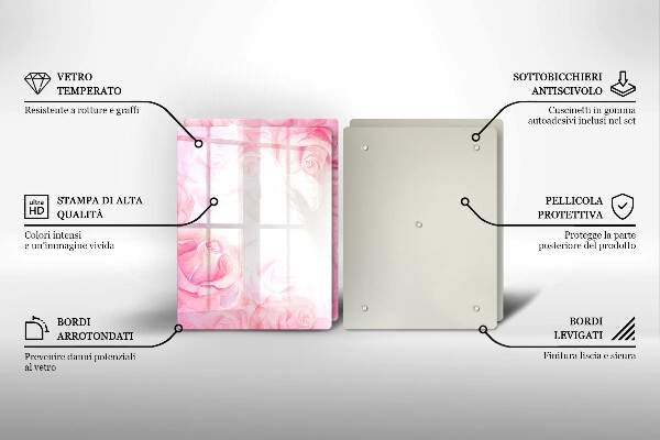 Kitchen worktop saver Delicate background roses