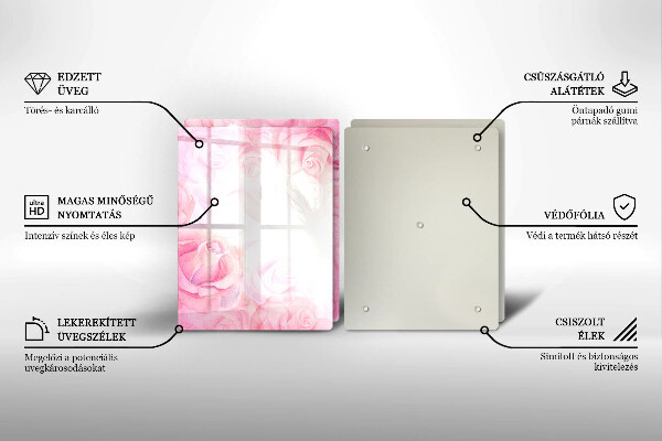 Kitchen worktop saver Delicate background roses