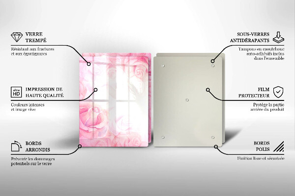 Kitchen worktop saver Delicate background roses